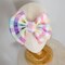 Pastel Check Plaid Knit Hair Bow - Headwrap - Clip - Pigtail Bows - Headband - Peach - Easter - Rainbow - Spring - Birthday - Purple - Small product 4
